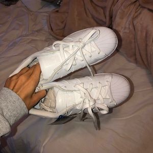 SOLD NWT All White Adidas Superstar Shoes